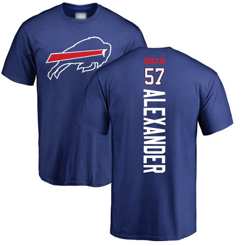Men NFL Buffalo Bills #57 Lorenzo Alexander Royal Blue Backer T Shirt->nfl t-shirts->Sports Accessory